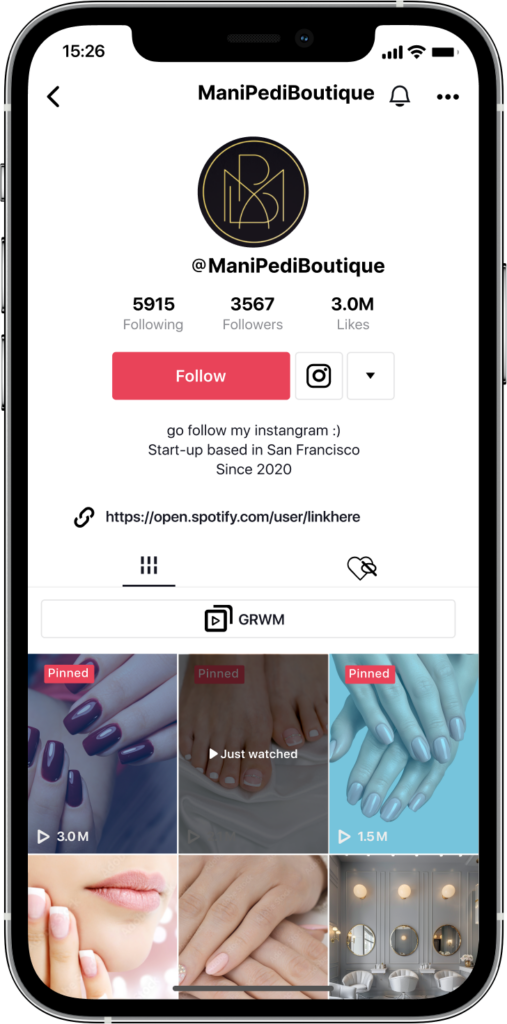 IPhone Mockup Tik Tok Profile